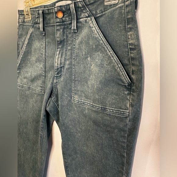 High-Waisted Green Mineral Washed Denim Jeans - Picture 4 of 5
